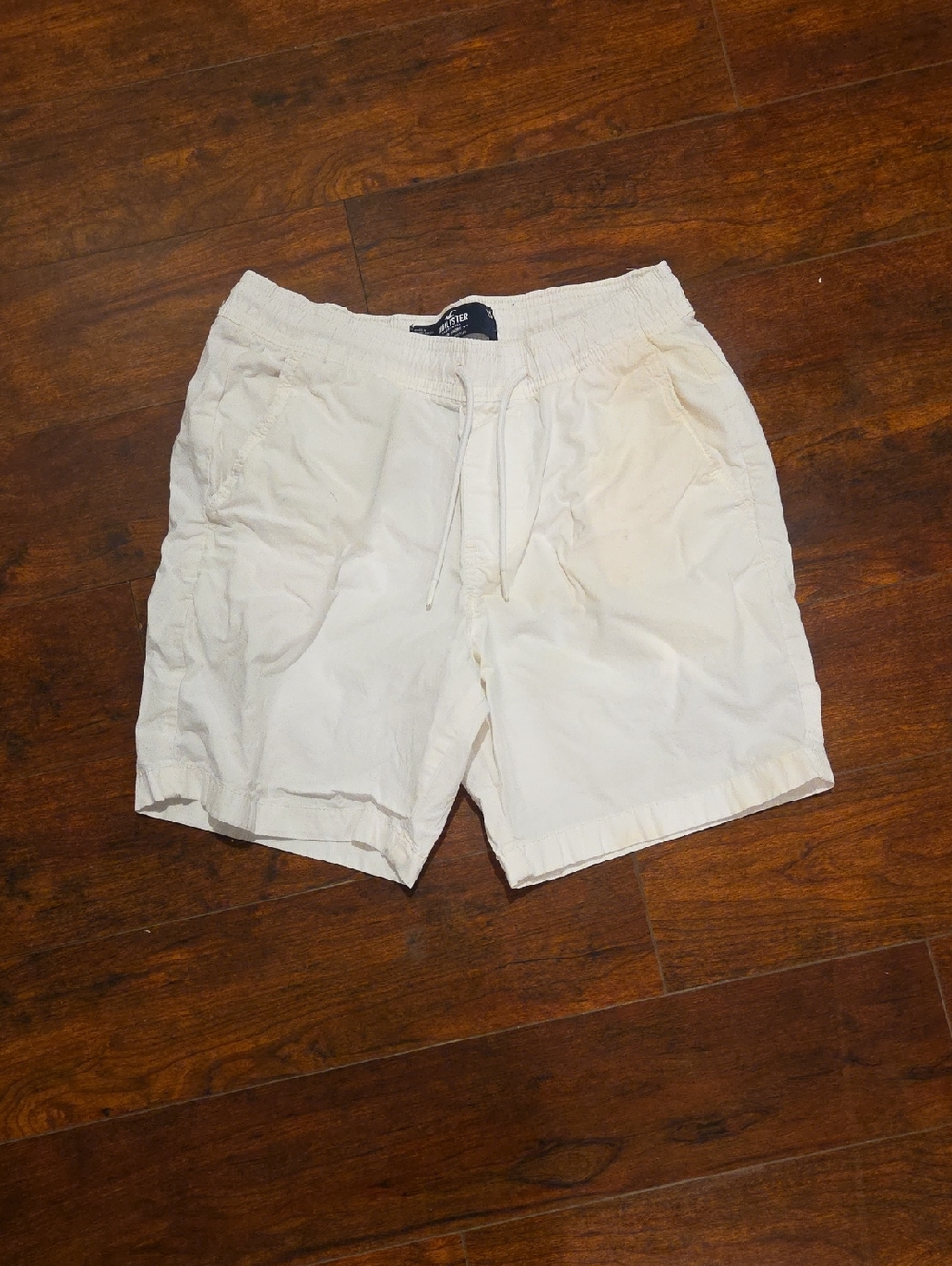 Hollister White Jogger Shorts with Elastic Waist